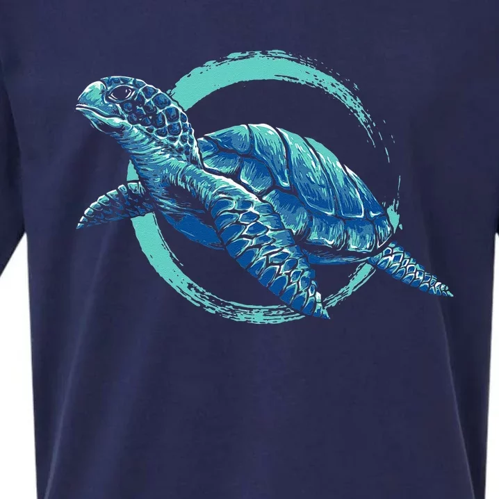 Cute Sea Animal Lover Ocean Pet Owner Gift Aquarium Turtle Sueded Cloud Jersey T-Shirt