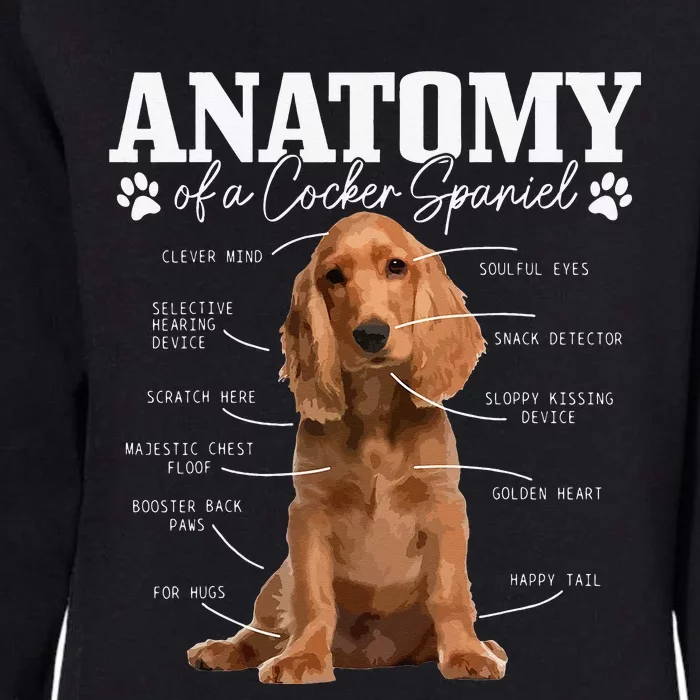 Cocker Spaniel Anatomy Funny Cute Dog Cocker Spaniel Mom Dad Womens California Wash Sweatshirt