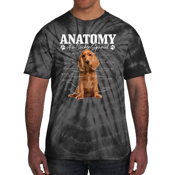 Cocker Spaniel Anatomy Funny Cute Dog Cocker Spaniel Mom Dad Tie-Dye T-Shirt