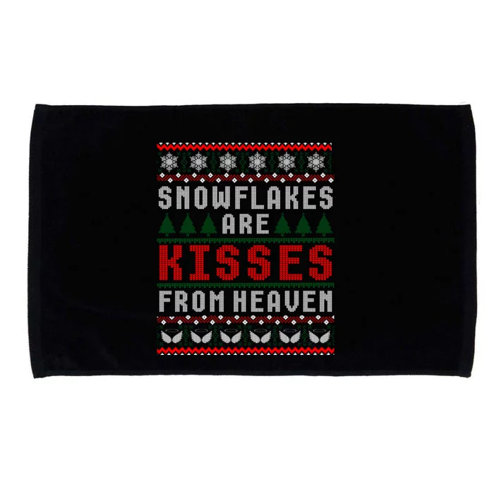 Christmas Snowflakes Are From Heaven Ugly Sweater Gift Microfiber Hand Towel