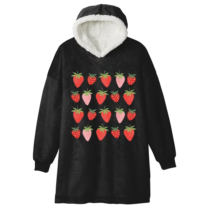 Cute Strawberry Apparel Lover Summer Hooded Wearable Blanket