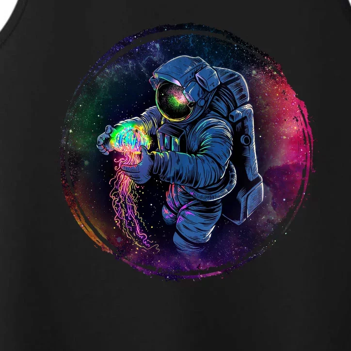 Cool Space Astronaut Jellyfish Galaxy Performance Tank