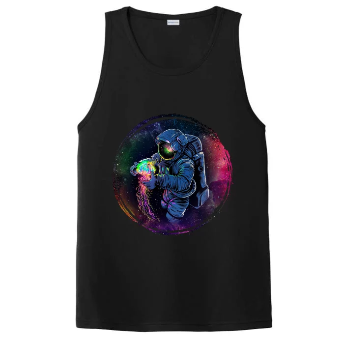 Cool Space Astronaut Jellyfish Galaxy Performance Tank