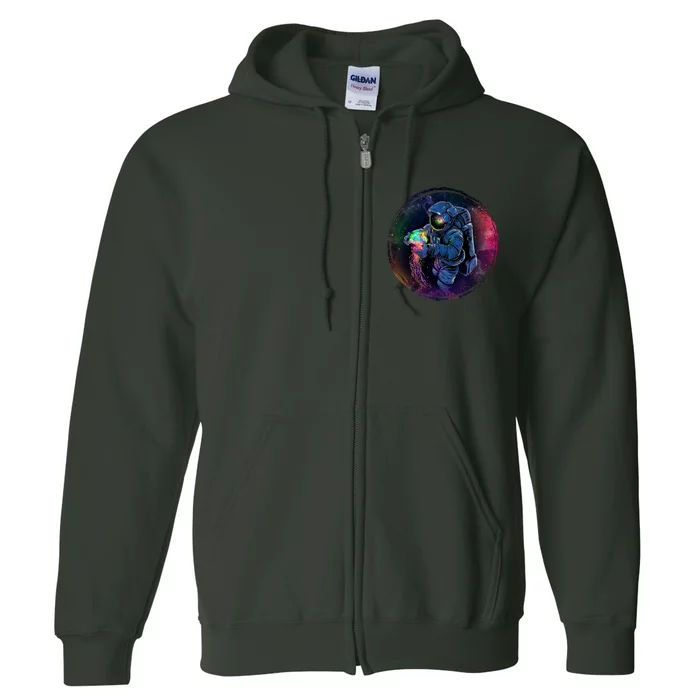 Cool Space Astronaut Jellyfish Galaxy Full Zip Hoodie