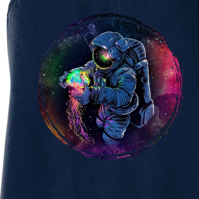 Cool Space Astronaut Jellyfish Galaxy Women's Racerback Tank