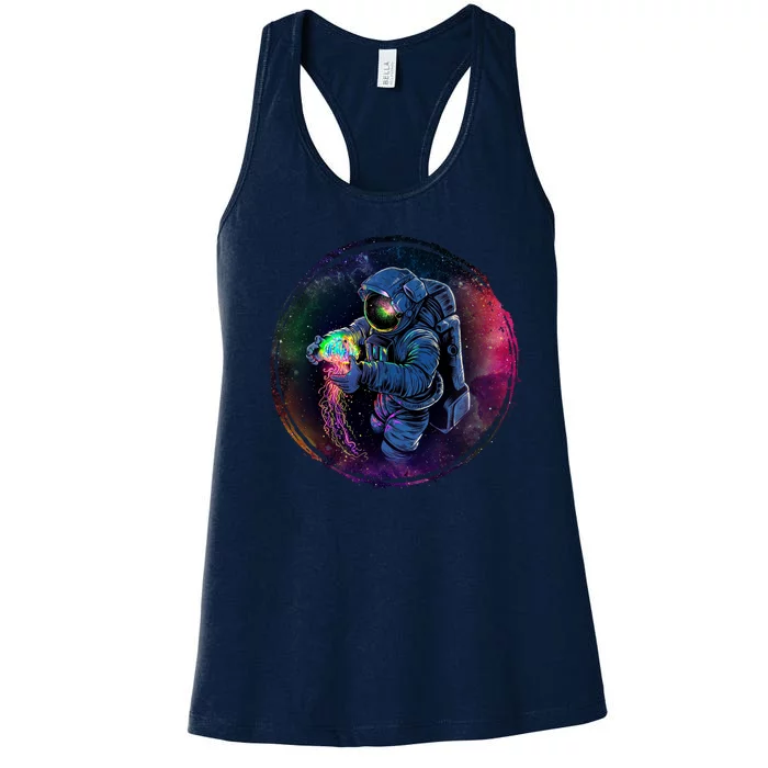 Cool Space Astronaut Jellyfish Galaxy Women's Racerback Tank