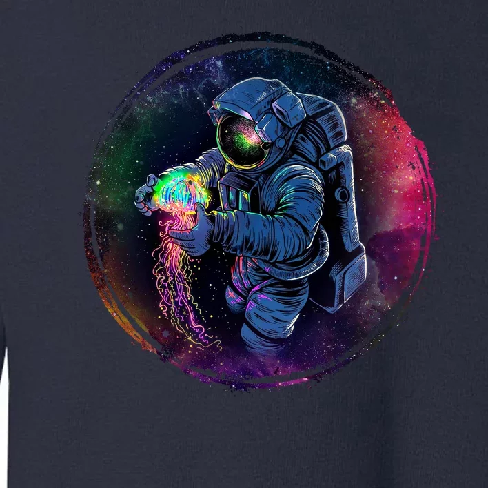 Cool Space Astronaut Jellyfish Galaxy Toddler Sweatshirt