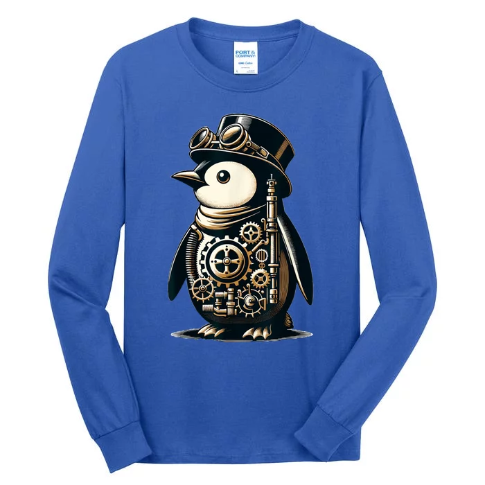 Cool Steampunk Aesthetic Penguin Lover Vintage Penguin Tall Long Sleeve T-Shirt