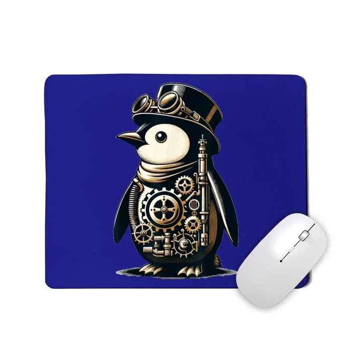 Cool Steampunk Aesthetic Penguin Lover Vintage Penguin Mousepad