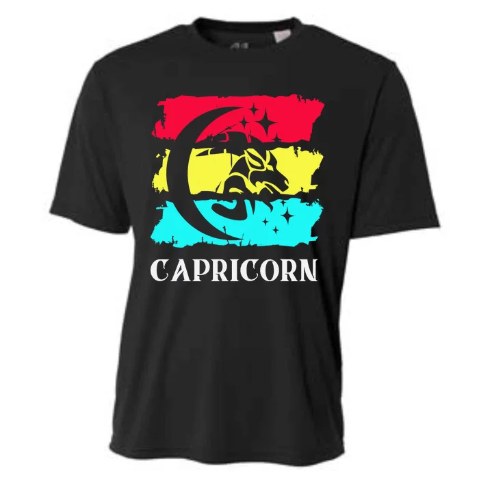 Capricorn Symbol Astrology Zodiac Sea Goat Star Sign Cooling Performance Crew T-Shirt