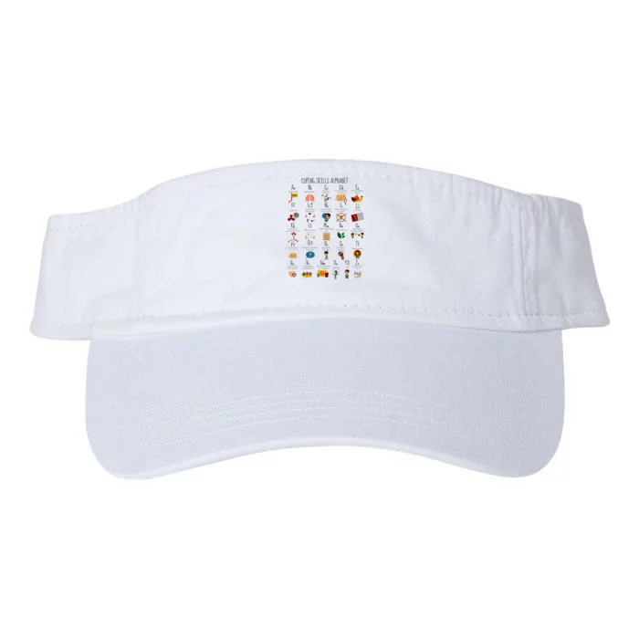 Coping Skills Alphabet Mental Health Awareness Counselor Valucap Bio-Washed Visor