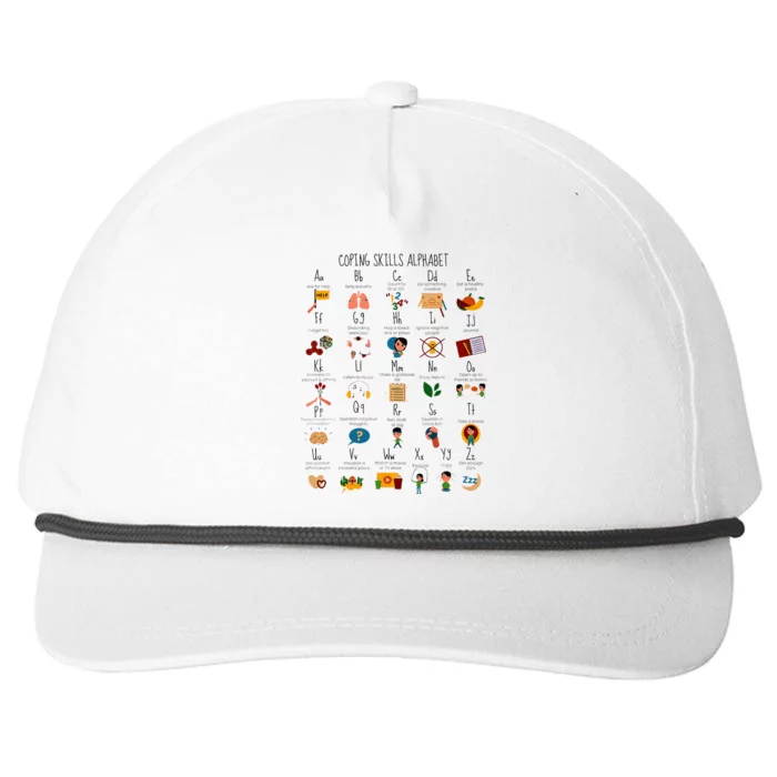 Coping Skills Alphabet Mental Health Awareness Counselor Snapback Five-Panel Rope Hat