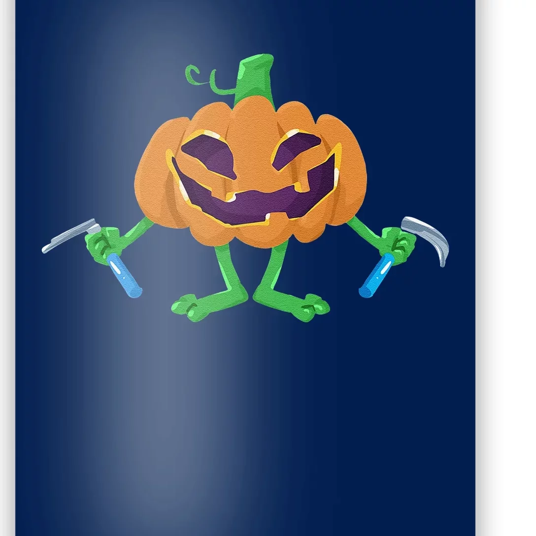 Cool Spooky Anesthesia Halloween Pumpkin With Laryngoscope Poster