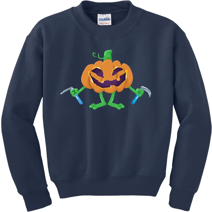 Cool Spooky Anesthesia Halloween Pumpkin With Laryngoscope Kids Sweatshirt