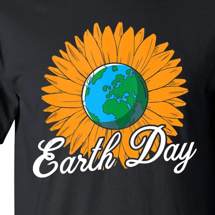 Cute Sunflower Art Cool Flower Lovers Earth Day Tall T-Shirt