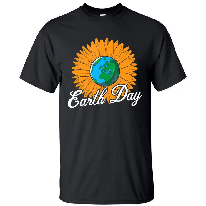 Cute Sunflower Art Cool Flower Lovers Earth Day Tall T-Shirt