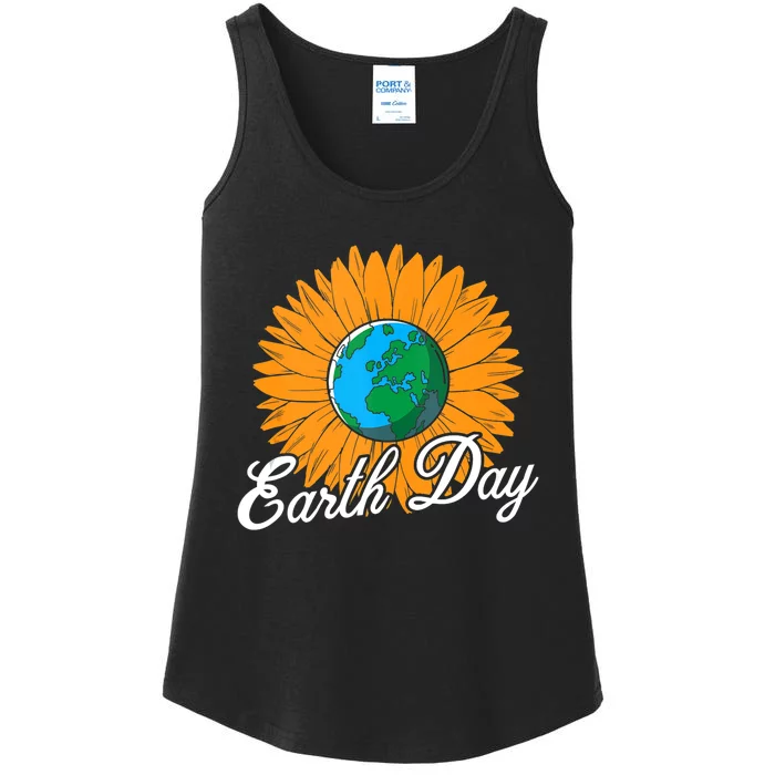 Cute Sunflower Art Cool Flower Lovers Earth Day Ladies Essential Tank