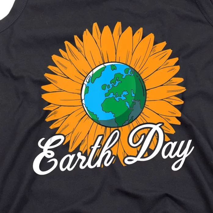 Cute Sunflower Art Cool Flower Lovers Earth Day Tank Top