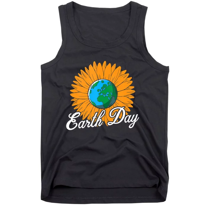 Cute Sunflower Art Cool Flower Lovers Earth Day Tank Top