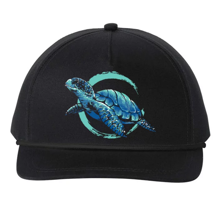 Cute Sea Animal Lover Ocean Pet Owner Gift Aquarium Turtle Snapback Five-Panel Rope Hat