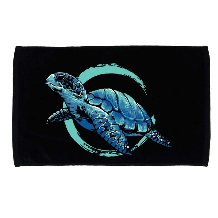 Cute Sea Animal Lover Ocean Pet Owner Gift Aquarium Turtle Microfiber Hand Towel