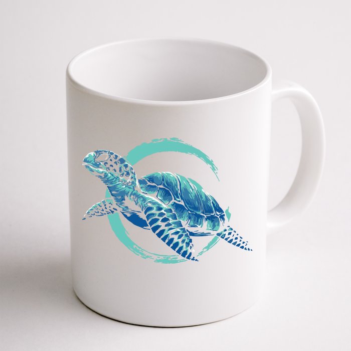 Cute Sea Animal Lover Ocean Pet Owner Gift Aquarium Turtle Front & Back Coffee Mug