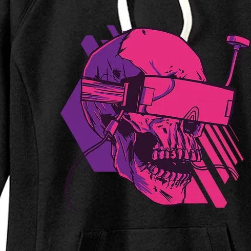 Cyberpunk Skull - A Skull With FPV Goggles Women's Fleece Hoodie