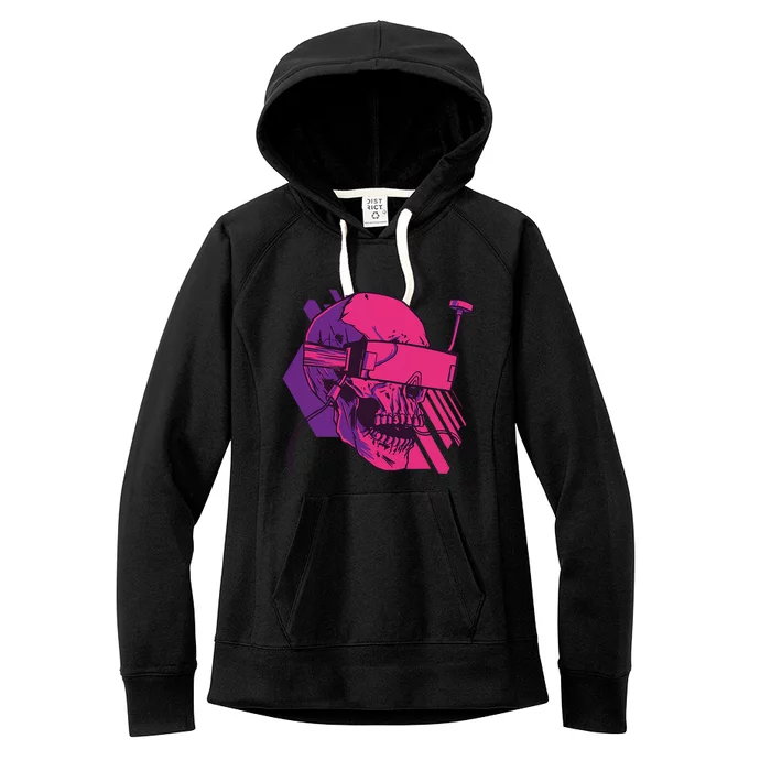 Cyberpunk Skull - A Skull With FPV Goggles Women's Fleece Hoodie