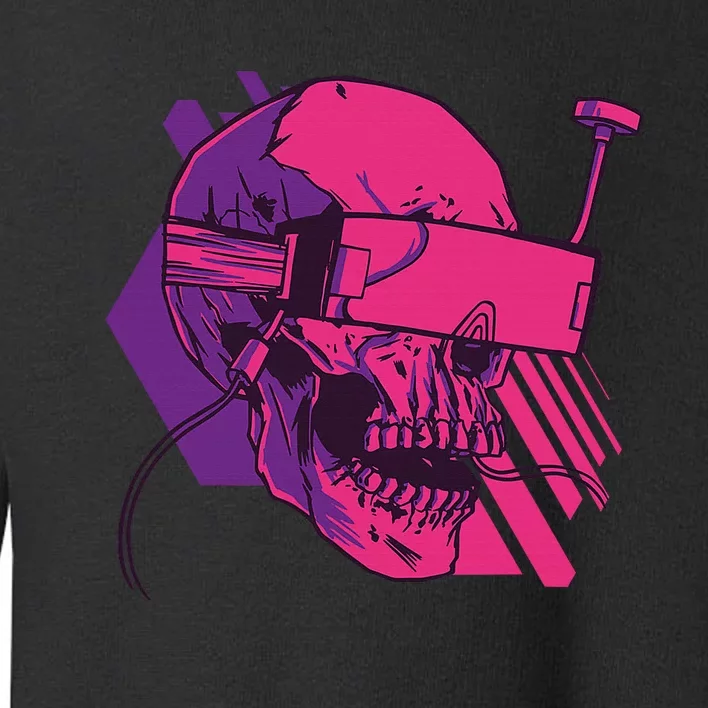 Cyberpunk Skull - A Skull With FPV Goggles Toddler Sweatshirt