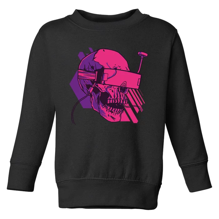 Cyberpunk Skull - A Skull With FPV Goggles Toddler Sweatshirt