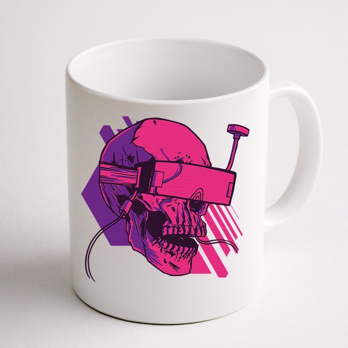 Cyberpunk Skull - A Skull With FPV Goggles Front & Back Coffee Mug