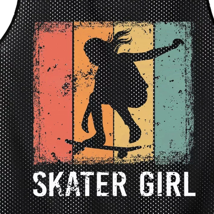 Cool Skater Art Women Skateboarding Skateboard Skating Mesh Reversible Basketball Jersey Tank