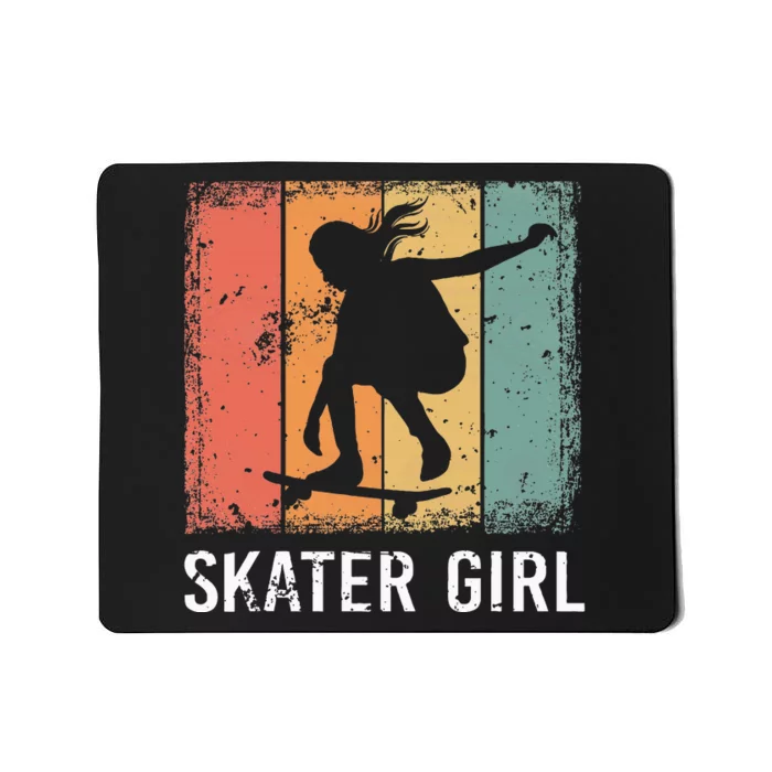 Cool Skater Art Women Skateboarding Skateboard Skating Mousepad