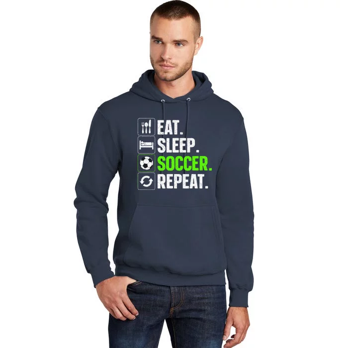 Cool Soccer Art Team Sport Soccer Player Tall Hoodie