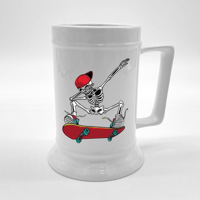 Cool Skateboarding Art For Women Skateboard Skateboarder Front & Back Beer Stein