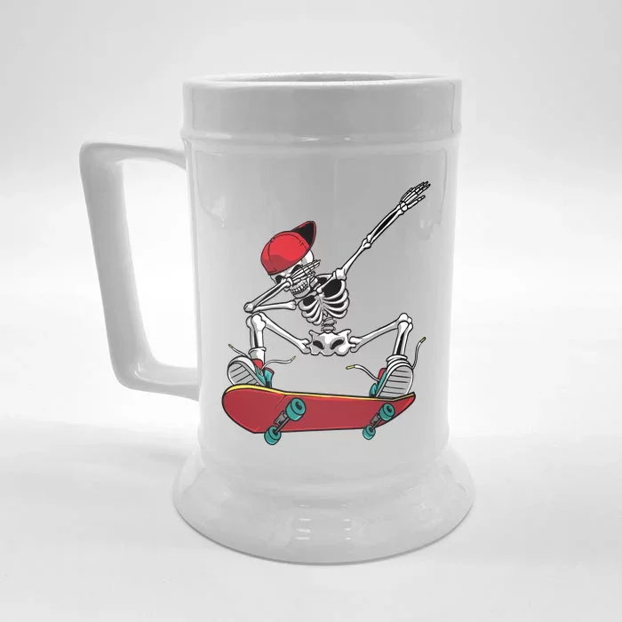 Cool Skateboarding Art For Women Skateboard Skateboarder Front & Back Beer Stein