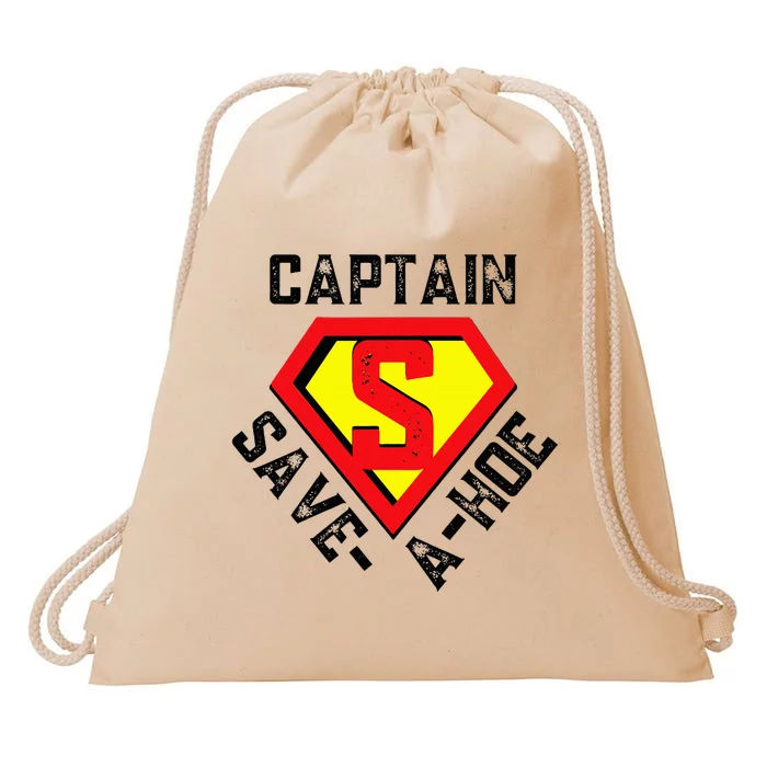 Captain Save A Hoe Rusty Vintage Funny Retro Drawstring Bag