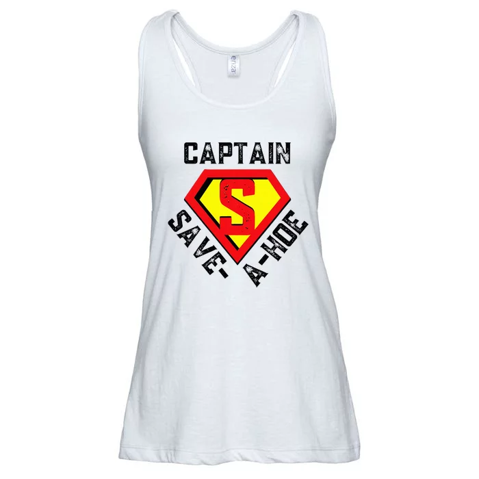 Captain Save A Hoe Rusty Vintage Funny Retro Ladies Essential Flowy Tank