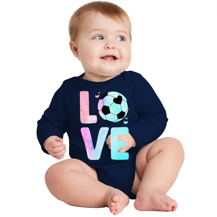 Cool Soccer Art Themed Soccer Player Baby Long Sleeve Bodysuit