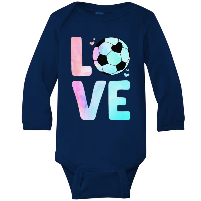 Cool Soccer Art Themed Soccer Player Baby Long Sleeve Bodysuit