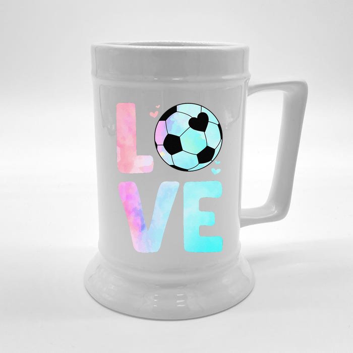 Cool Soccer Art Themed Soccer Player Front & Back Beer Stein