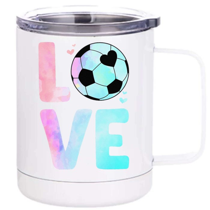 Cool Soccer Art Themed Soccer Player Front & Back 12oz Stainless Steel Tumbler Cup