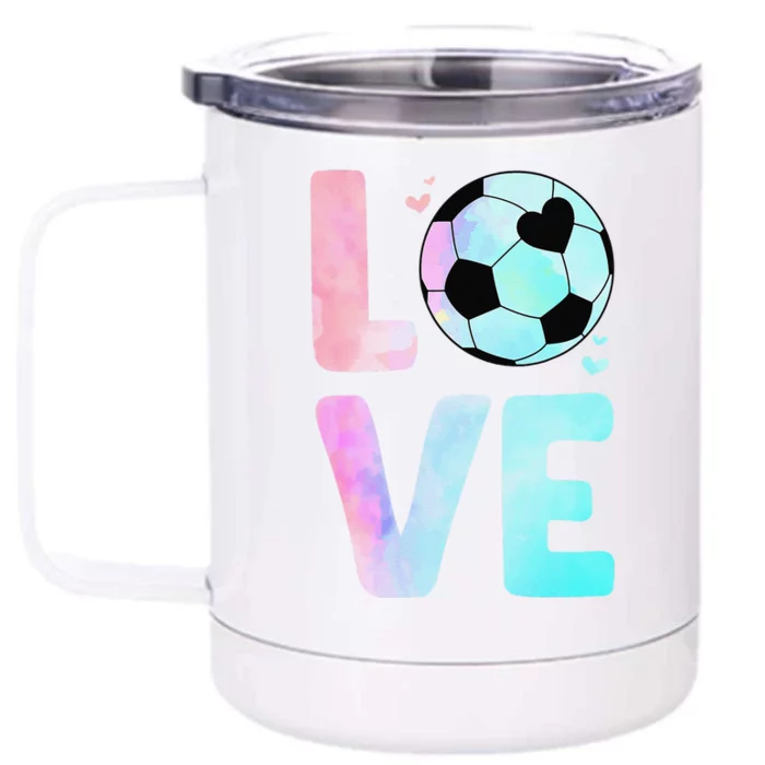 Cool Soccer Art Themed Soccer Player Front & Back 12oz Stainless Steel Tumbler Cup