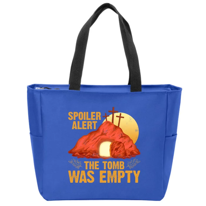 Christian Spoiler Alert Tomb Was Empty Easter Gift Zip Tote Bag