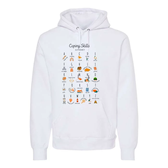 Coping Skills Alphabet Mental Health Awareness Premium Hoodie