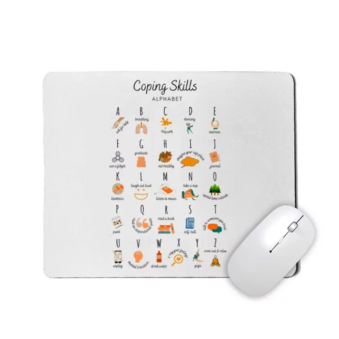 Coping Skills Alphabet Mental Health Awareness Mousepad