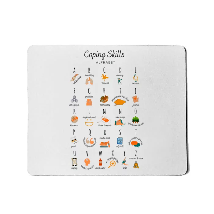 Coping Skills Alphabet Mental Health Awareness Mousepad