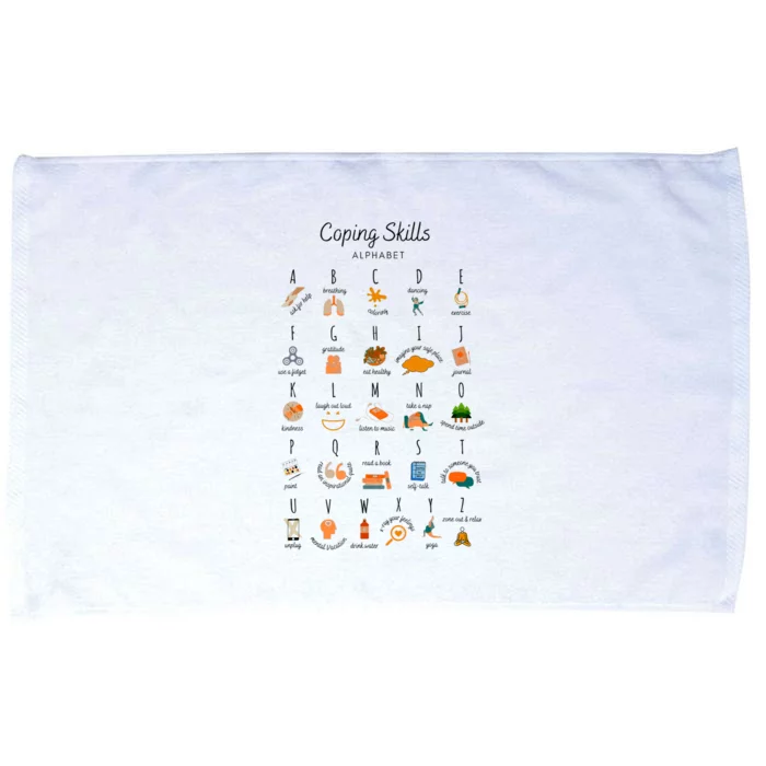 Coping Skills Alphabet Mental Health Awareness Microfiber Hand Towel