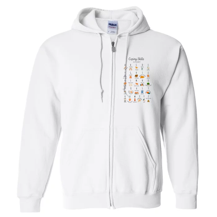 Coping Skills Alphabet Mental Health Awareness Full Zip Hoodie