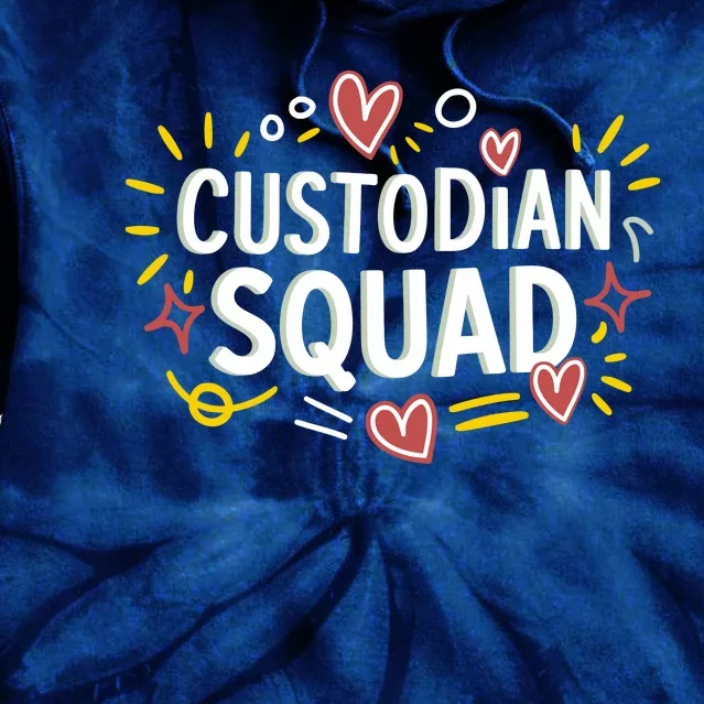 Custodian SquadCaretaker And Cleaning School Custodian Tie Dye Hoodie